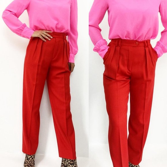 Escada Vintage Wool Pleated Front Trouser Pants - Picture 12 of 14